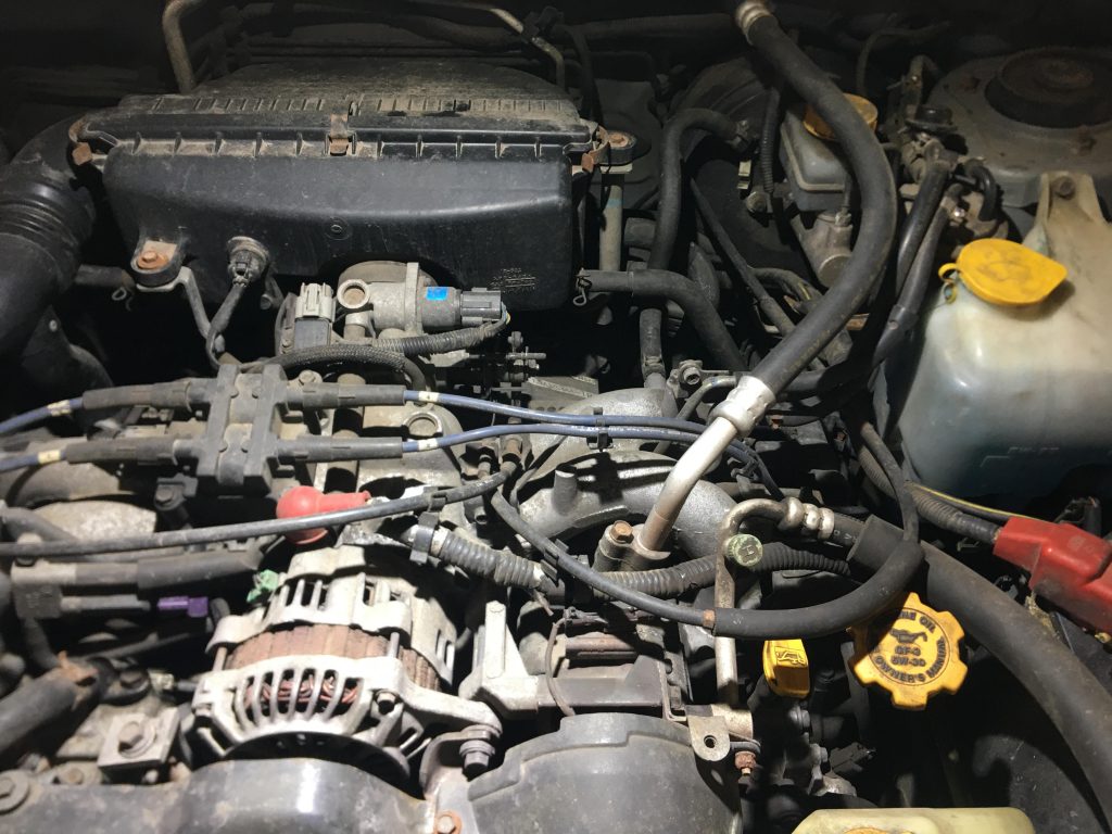 Top of Subaru Forester engine